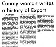 County woman writes a history of Export